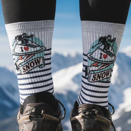 Ponožky s merinem I love snow
