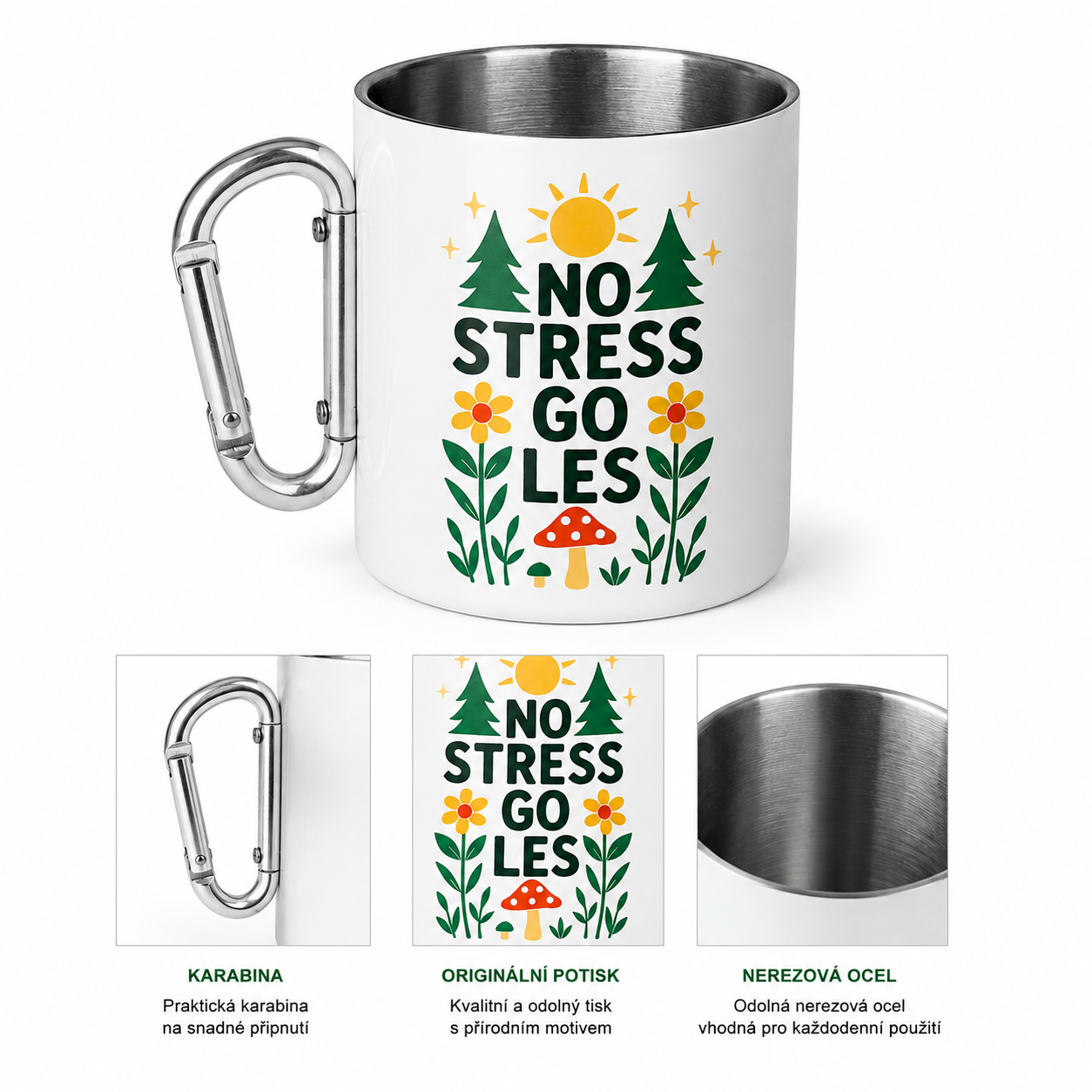 No Stress Go Les® - plecháček s karabinou