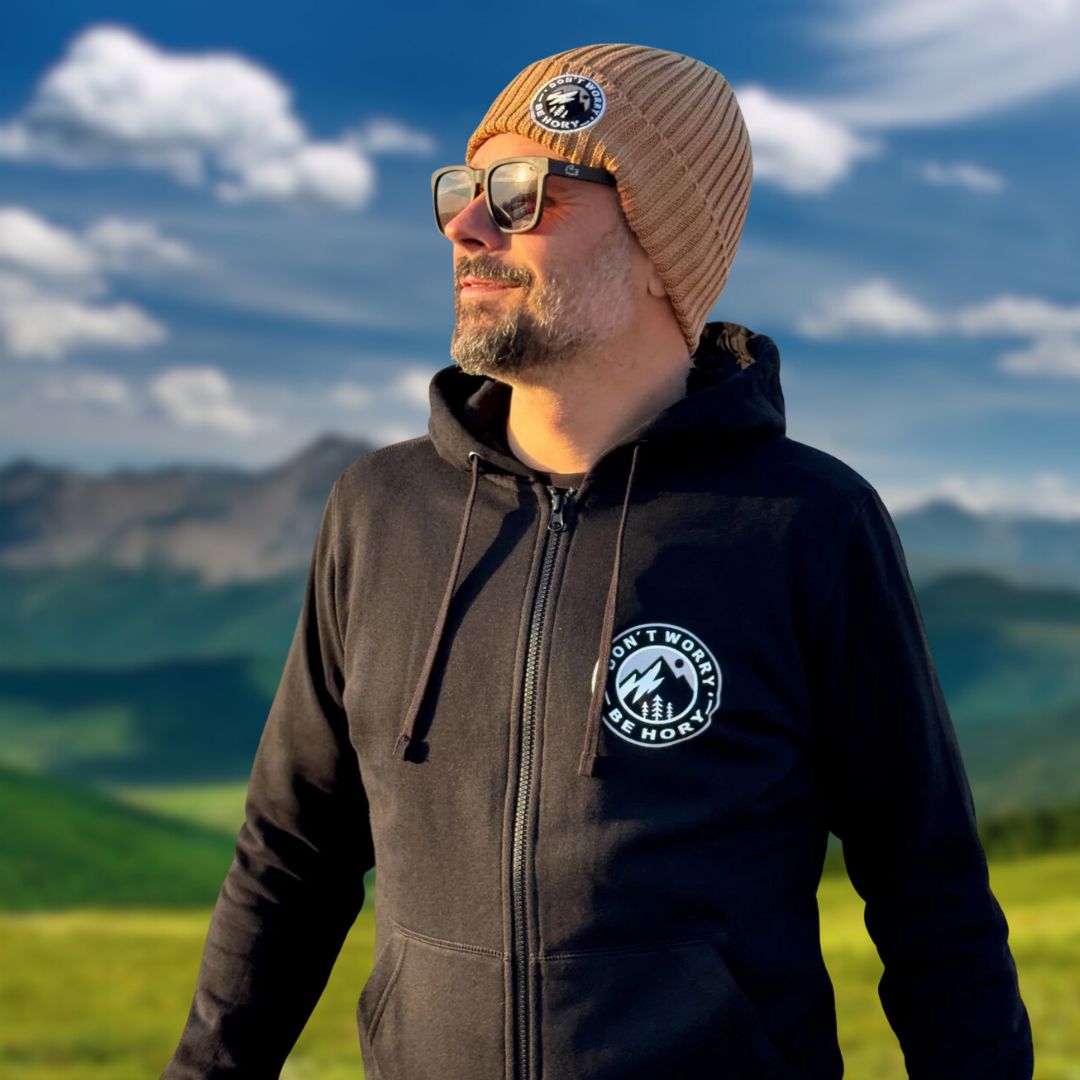 Don't worry be hory® – Pánská mikina na zip s kapucí