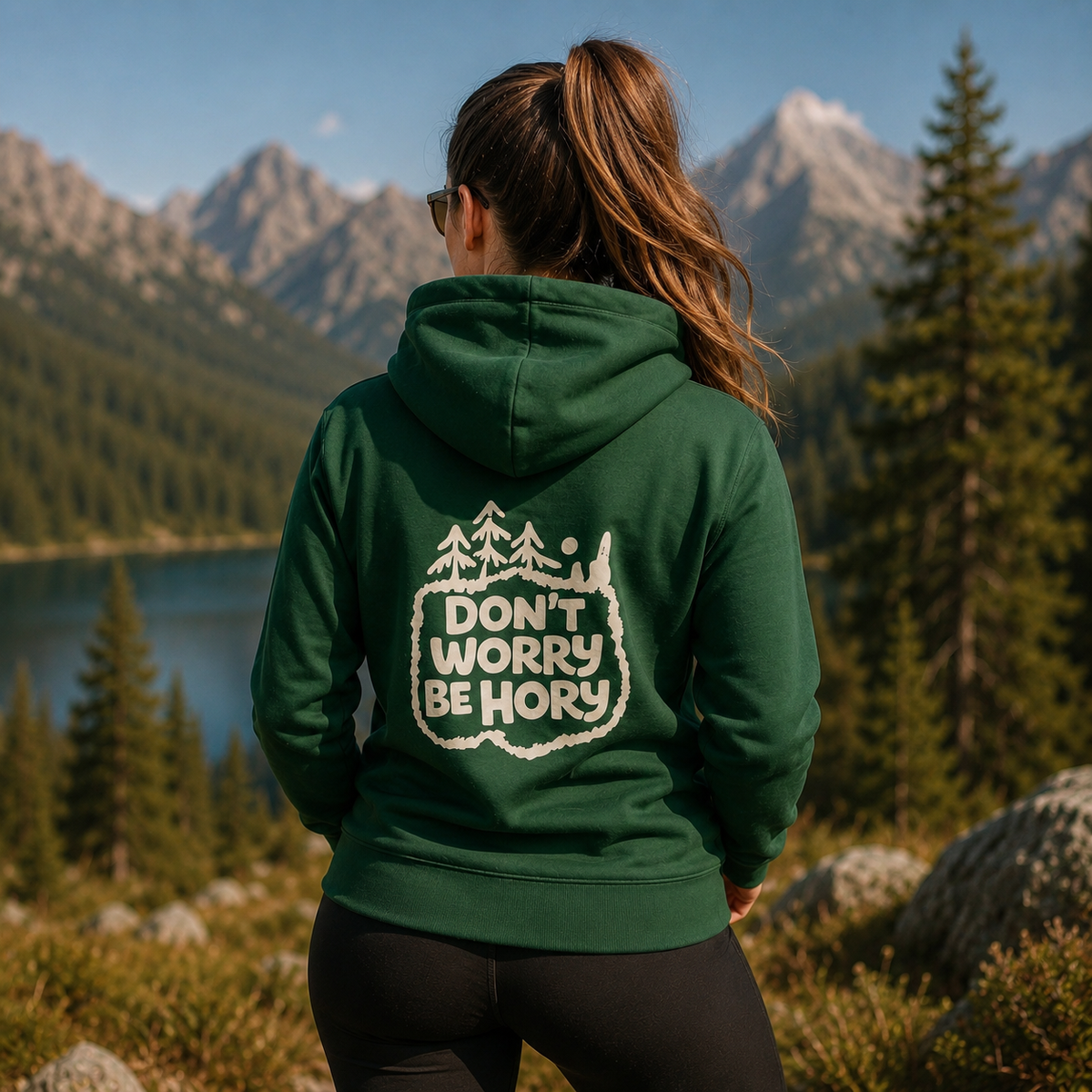 Don't worry be hory® Shishka – Dámská mikina s kapucí