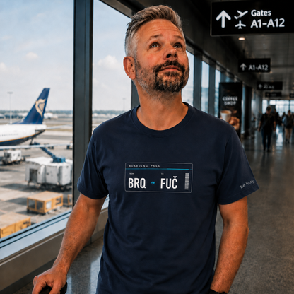 BRQ->FUČ - Pánské cestovatelské tričko