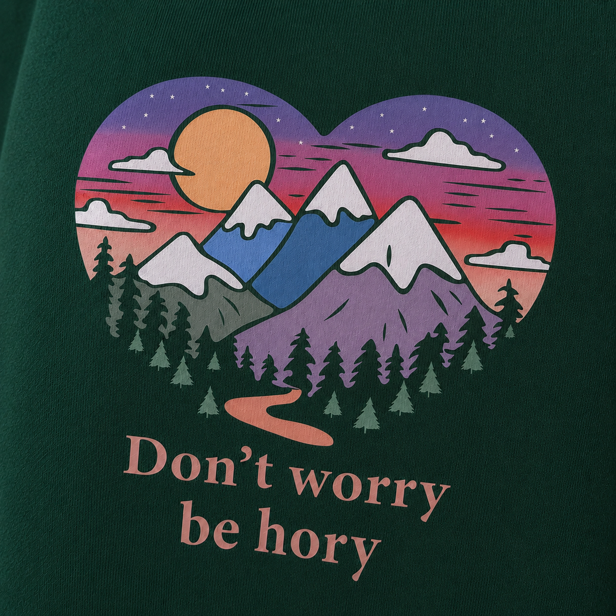 Don't worry be hory® Srdce – Dámská mikina na zip s kapucí