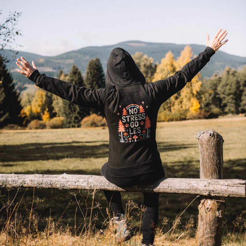 No stress go les – Dámská mikina na zip s kapucí