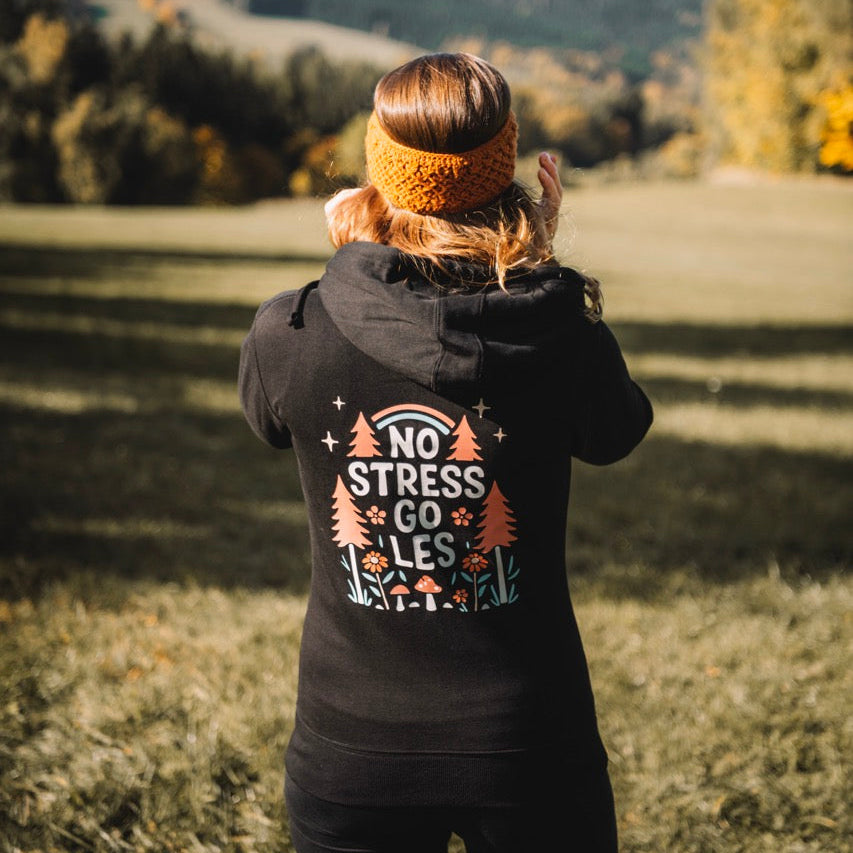 No stress go les – Dámská mikina na zip s kapucí
