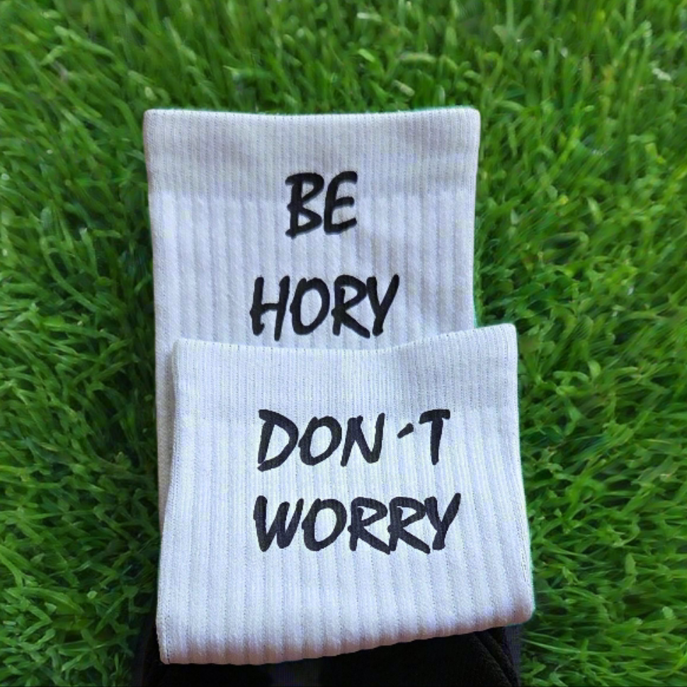 Don't worry be hory® – Ponožky bíločerné
