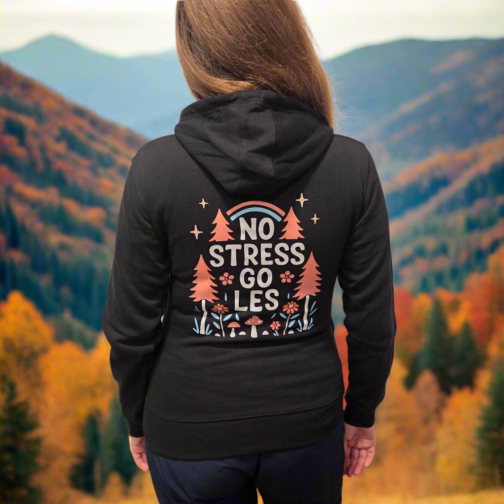 No stress go les – Dámská mikina na zip s kapucí
