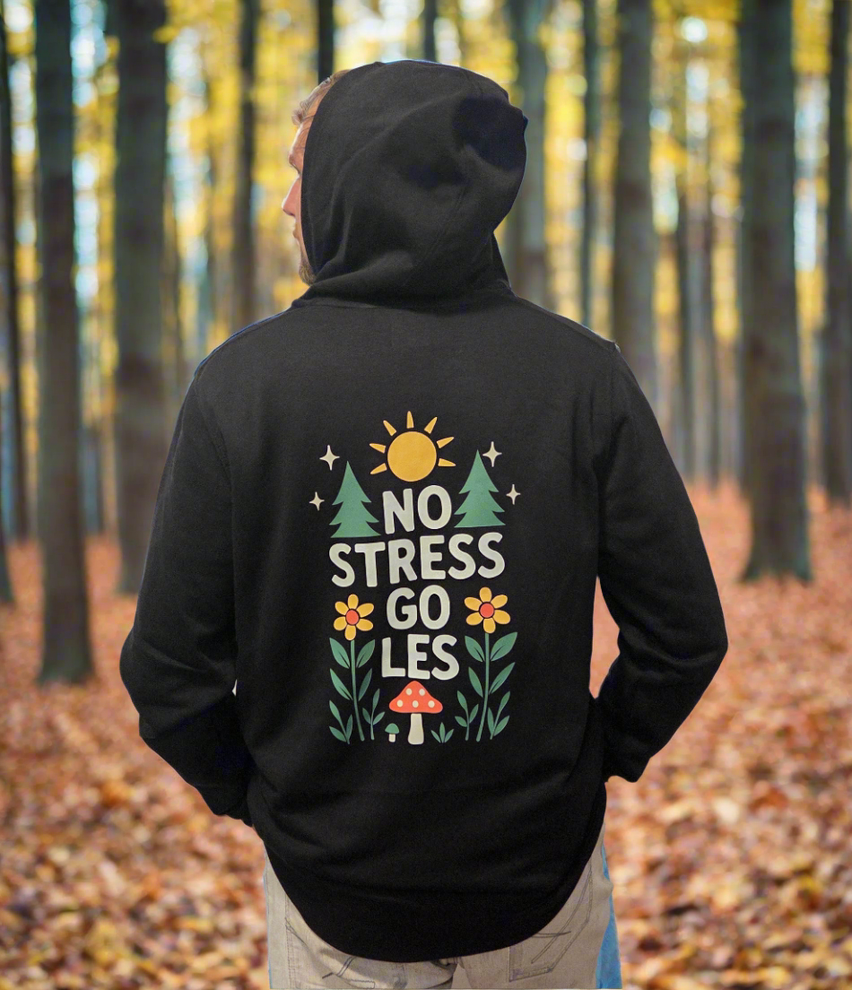 No stress go les – Pánská mikina na zip s kapucí