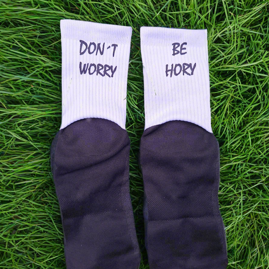 Don't worry be hory® – Ponožky bíločerné
