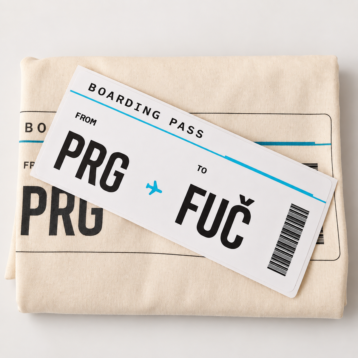 BE ✈️ FUČ – Pánské cestovatelské tričko