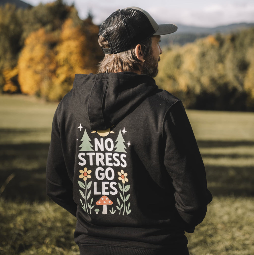 No stress go les – Pánská mikina na zip s kapucí