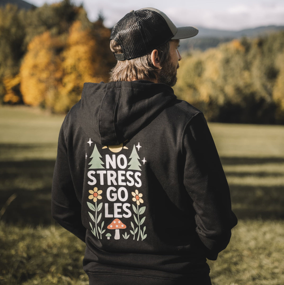 No stress go les – Pánská mikina na zip s kapucí