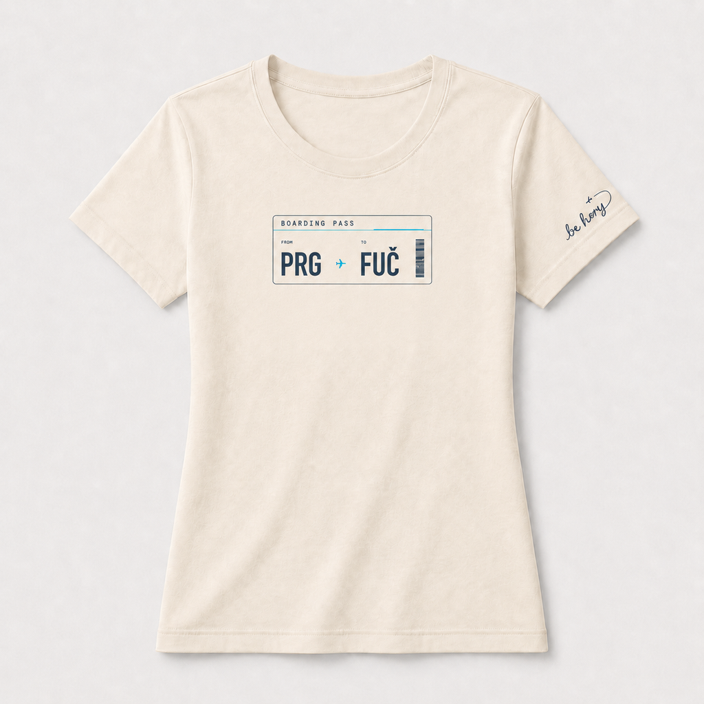 PRG ✈️ FUČ – Dámské cestovatelské tričko