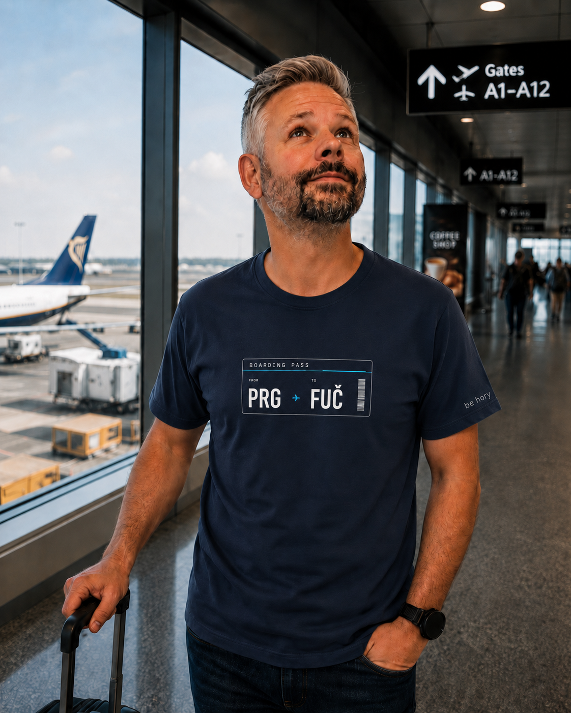 PRG->FUČ - pánské cestovatelské tričko