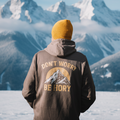 Pánská mikina s kapucí - Don't worry be hory mountain