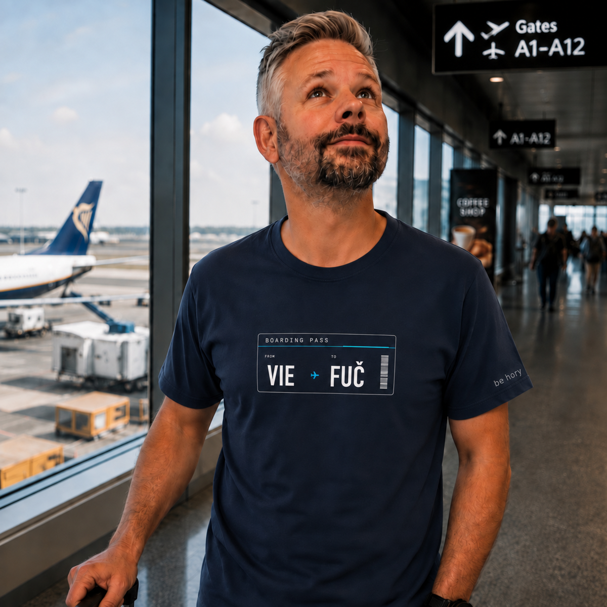 VIE ✈️ FUČ – Pánské cestovatelské tričko