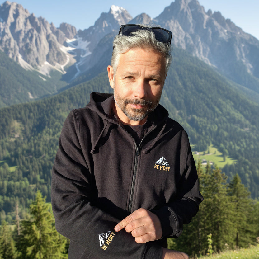 Don't worry be hory® Mountains – Pánská mikina s kapucí