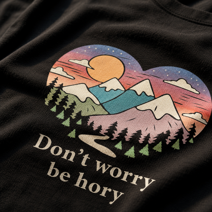 Srdce - Don't worry be hory - Volné dámské tričko