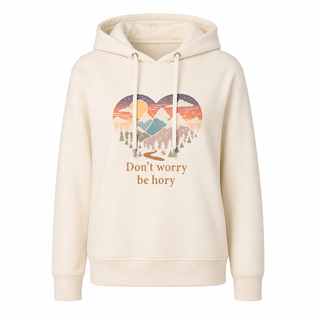 Don't worry be hory® Srdce – Dámská mikina s kapucí