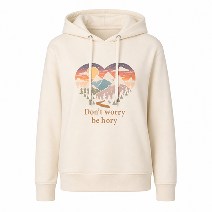 Srdce - Don’t Worry, Be Hory® – Dámská mikina s kapucí
