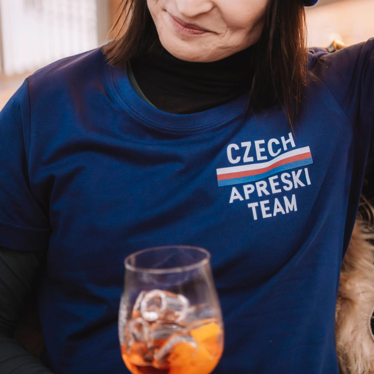 Czech Aprèski Team – dámské tričko, Námořnická modrá