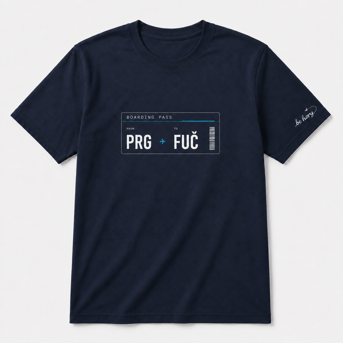 PRG ✈️ FUČ – Pánské cestovatelské tričko