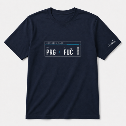 PRG->FUČ - pánské cestovatelské tričko