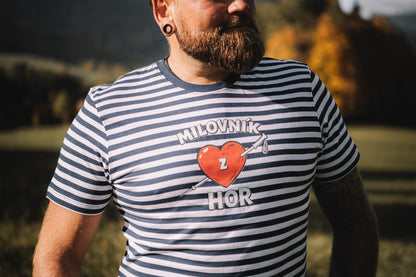 Unisex tričko - Milovník (z) hor pruhované