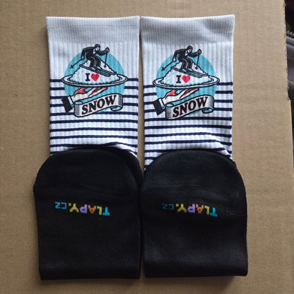 Ponožky s merinem I love snow