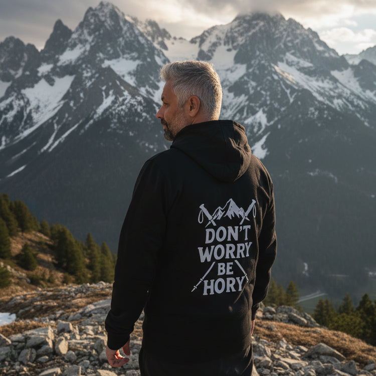 Pánská mikina s kapucí - Don't worry be hory samurai