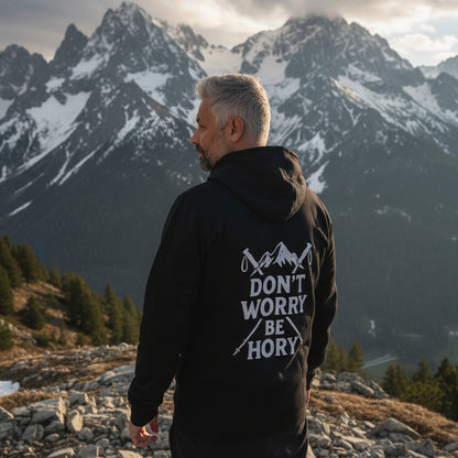 Pánská mikina s kapucí - Don't worry be hory samurai