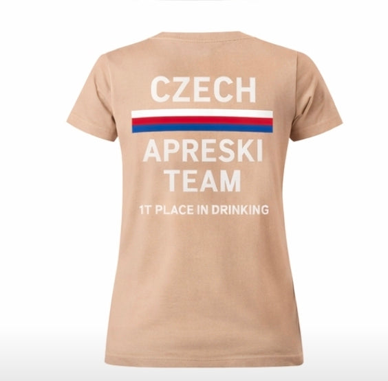 Czech Aprèski Team – dámské tričko, Béžová