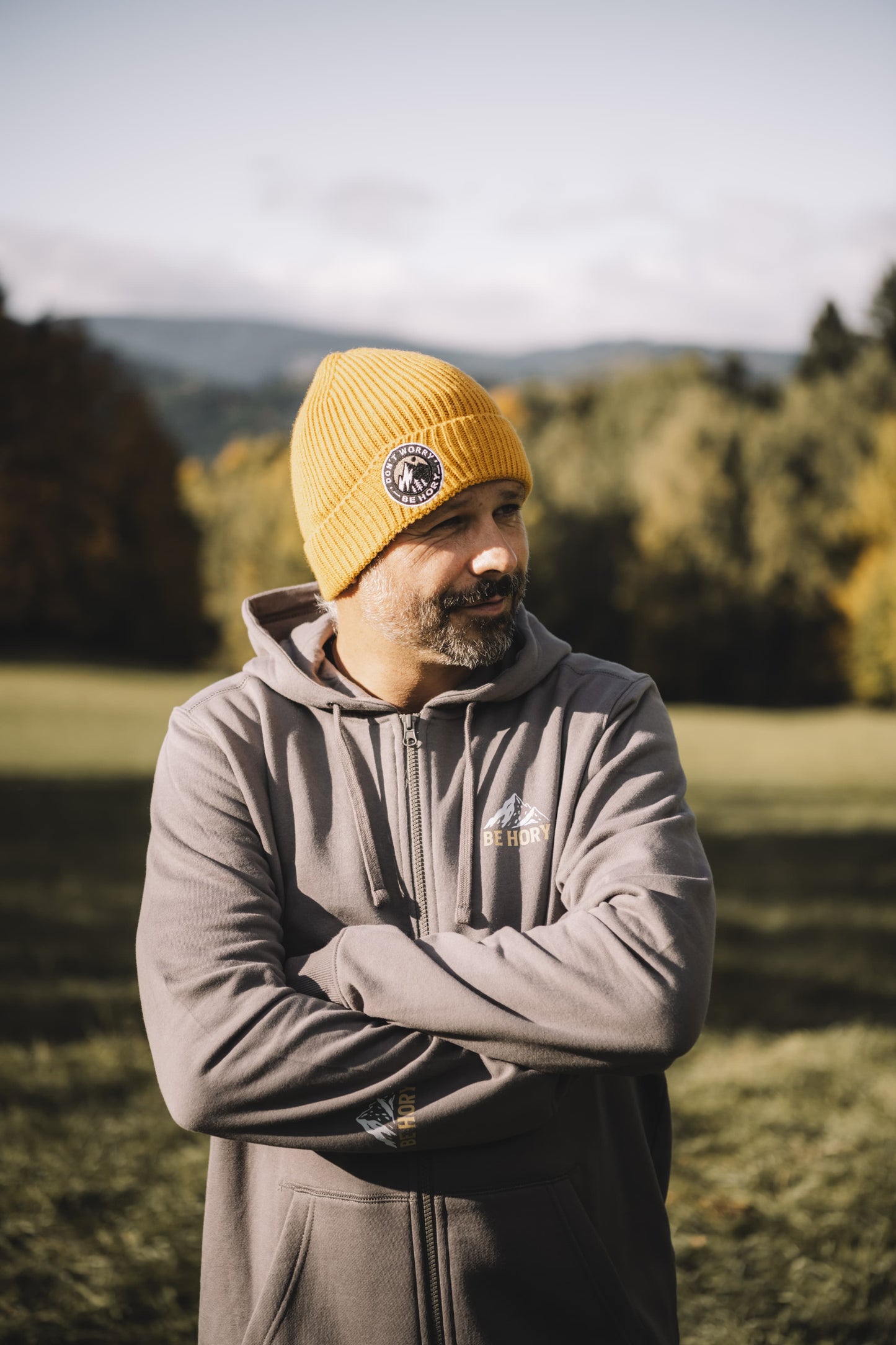 Pánská mikina s kapucí - Don't worry be hory mountain