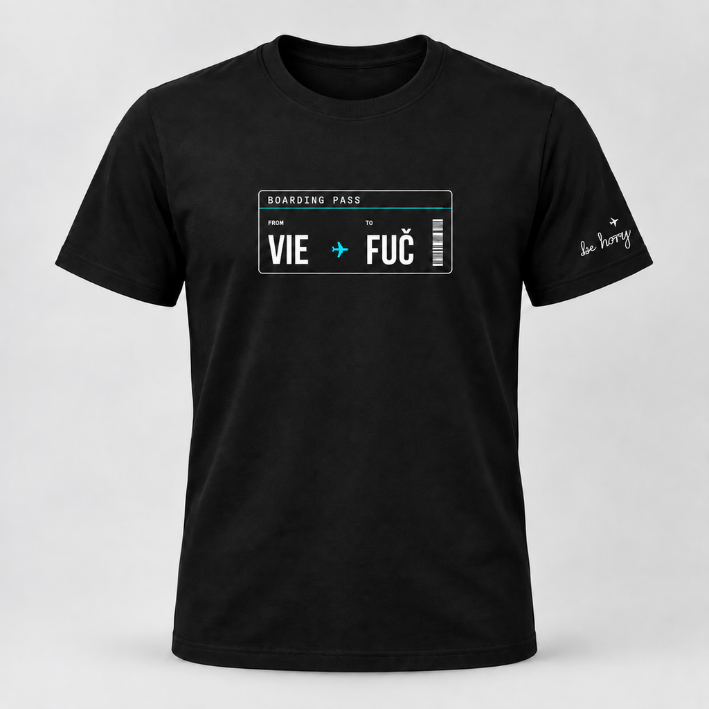 VIE ✈️ FUČ – Pánské cestovatelské tričko