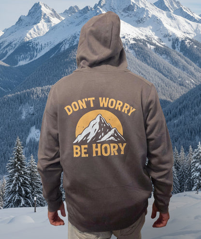 Pánská mikina s kapucí - Don't worry be hory mountain