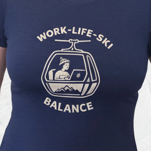 Dámské tričko - Work Life Ski Balance