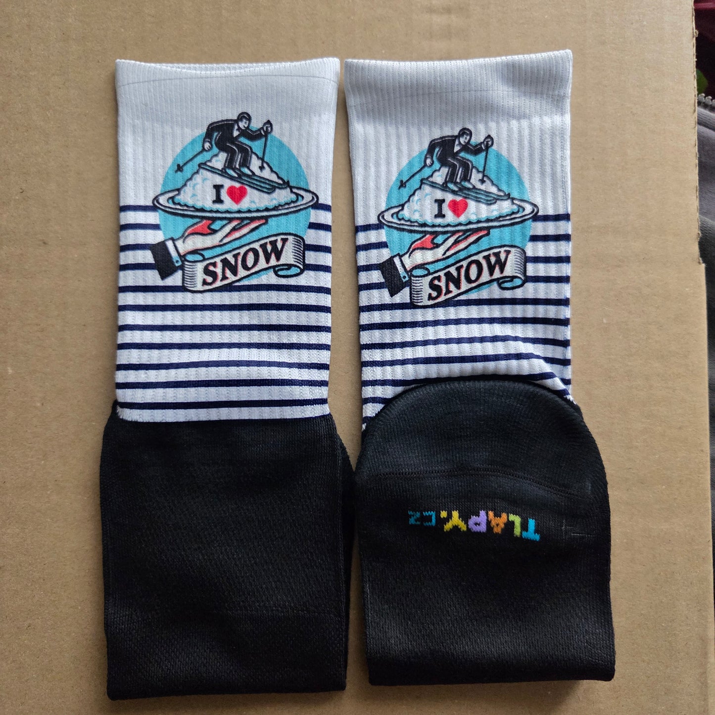 Ponožky s merinem I love snow