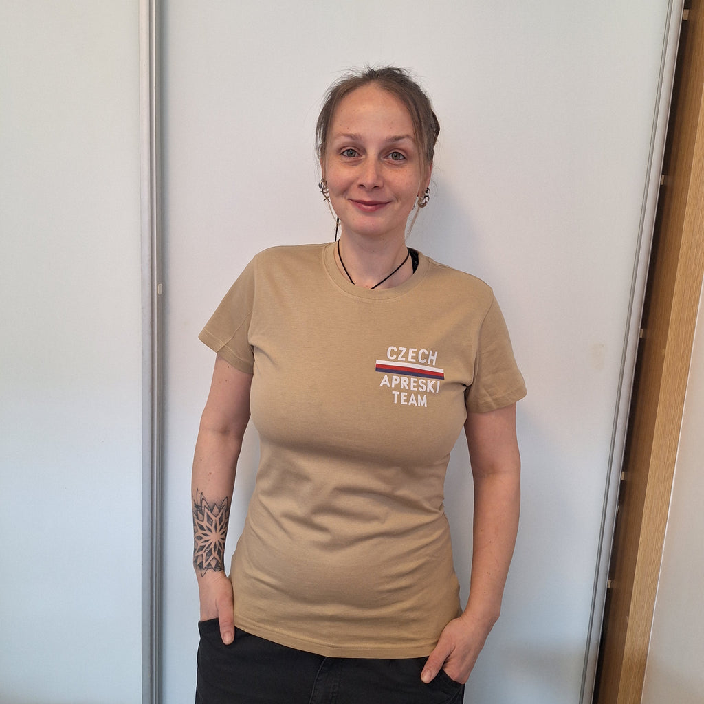 Czech Aprèski Team – dámské tričko, Béžová