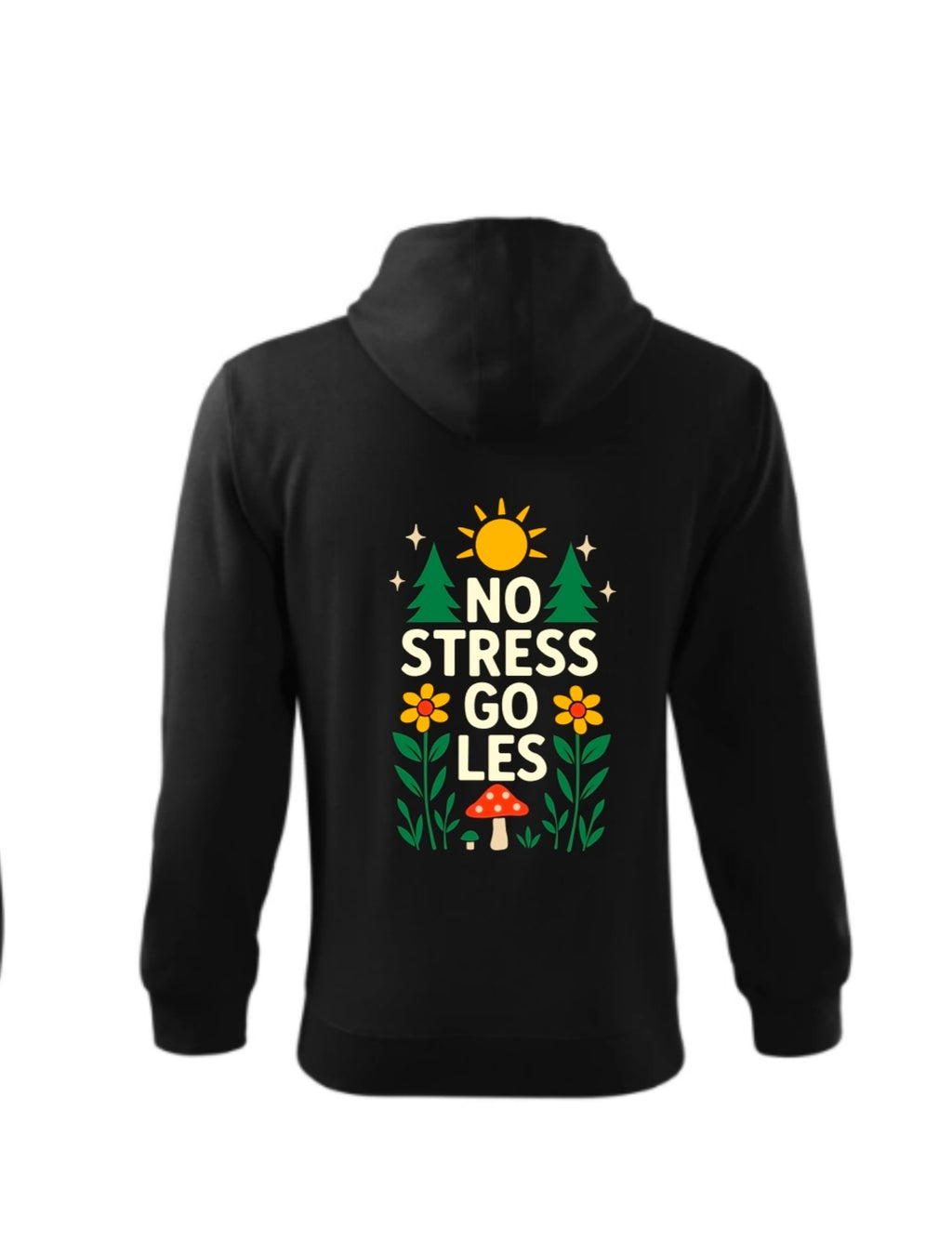 No stress go les – Pánská mikina na zip s kapucí