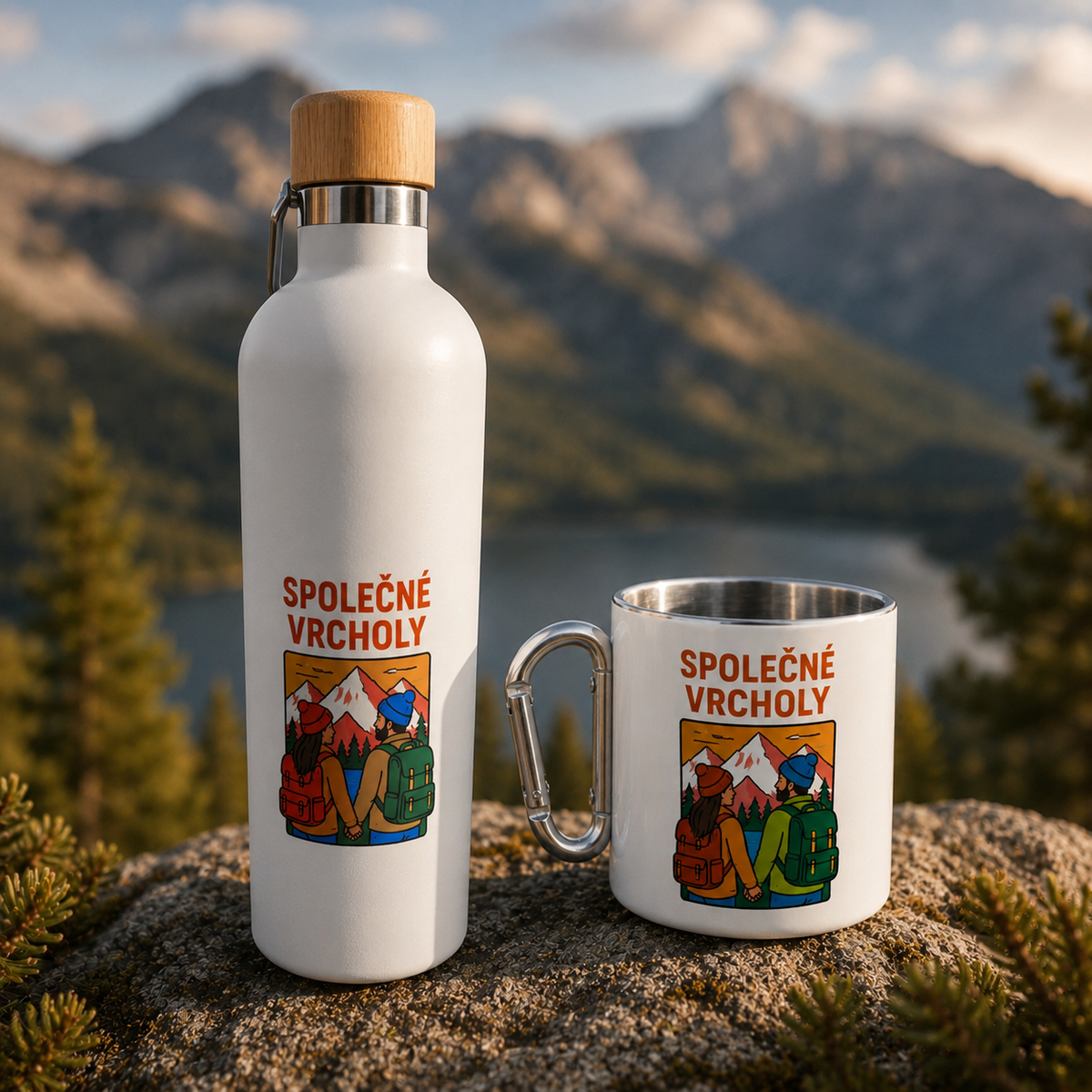 Společný vrcholy – Termoska s karabinou