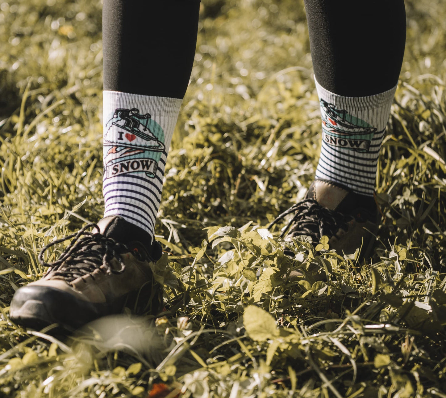 Ponožky s merinem I love snow
