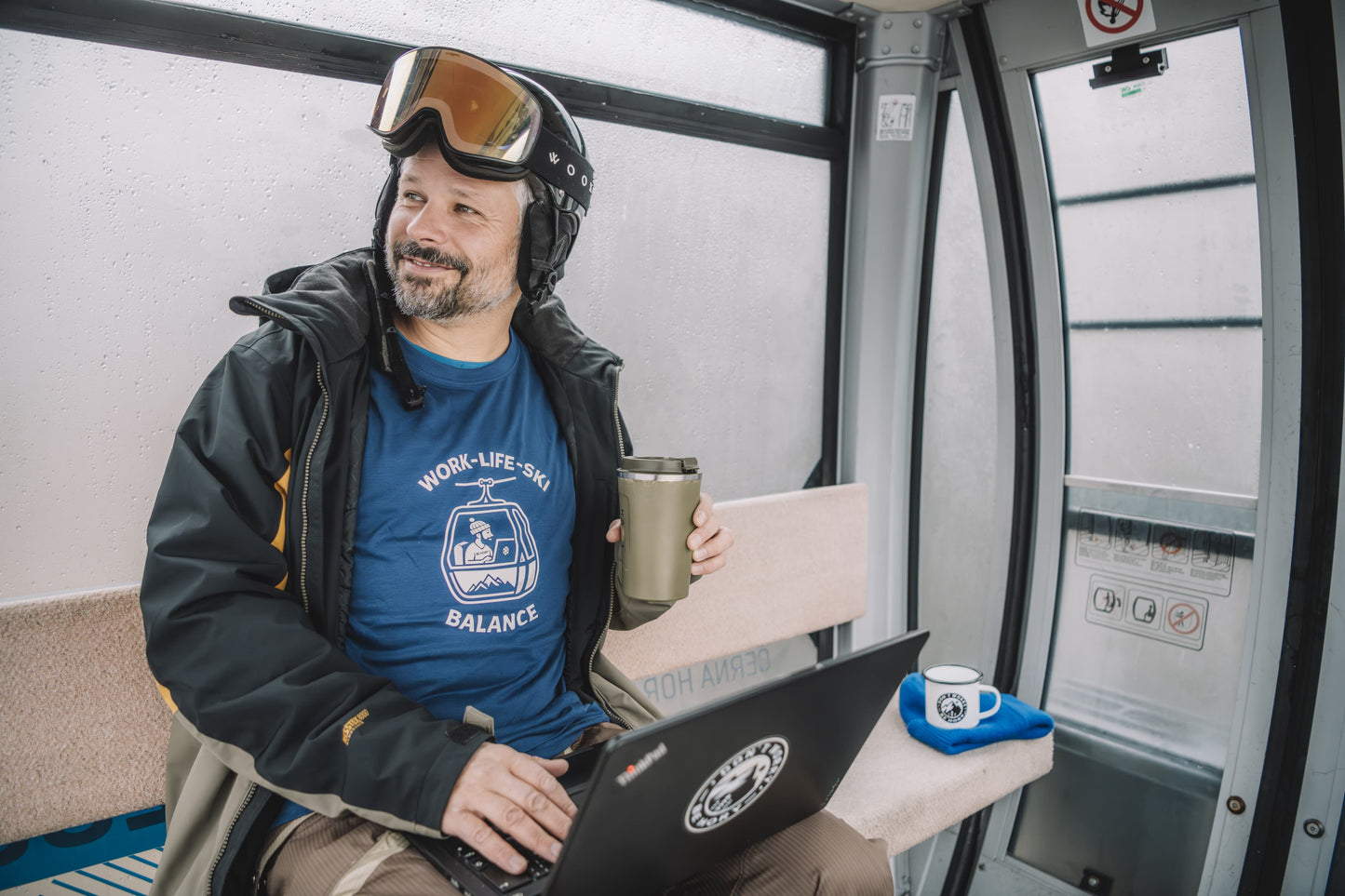 Pánské tričko - Work Life Ski Balance