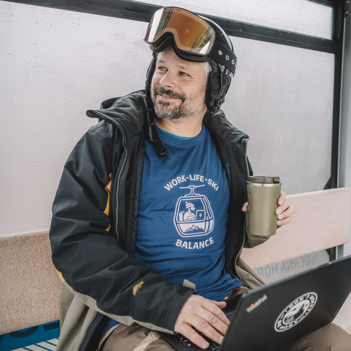 Pánské tričko - Work Life Ski Balance