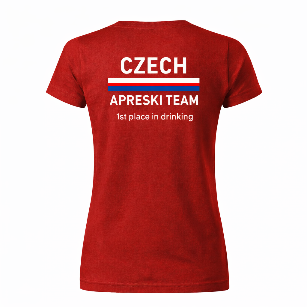 Czech Aprèski Team – dámské tričko, Červené
