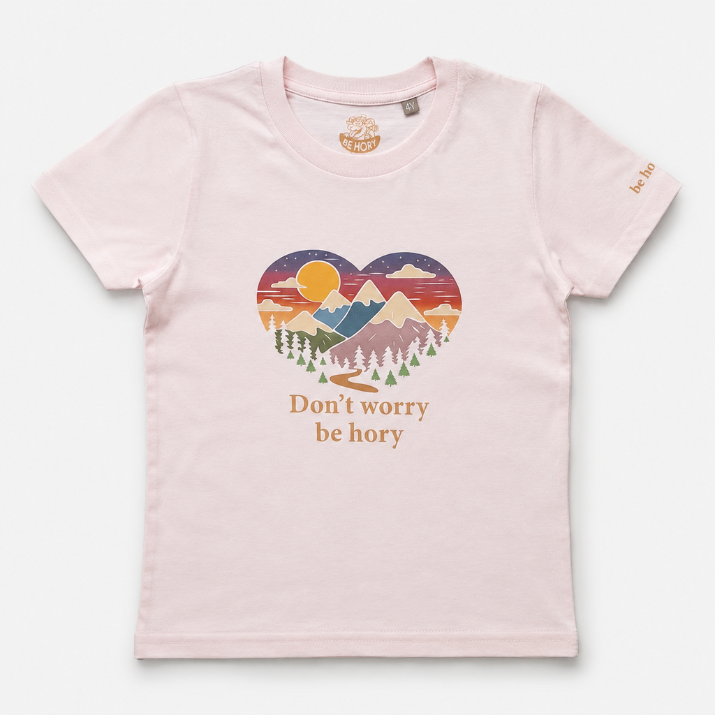 Don't worry be hory® Srdce – Dětské tričko z bio bavlny