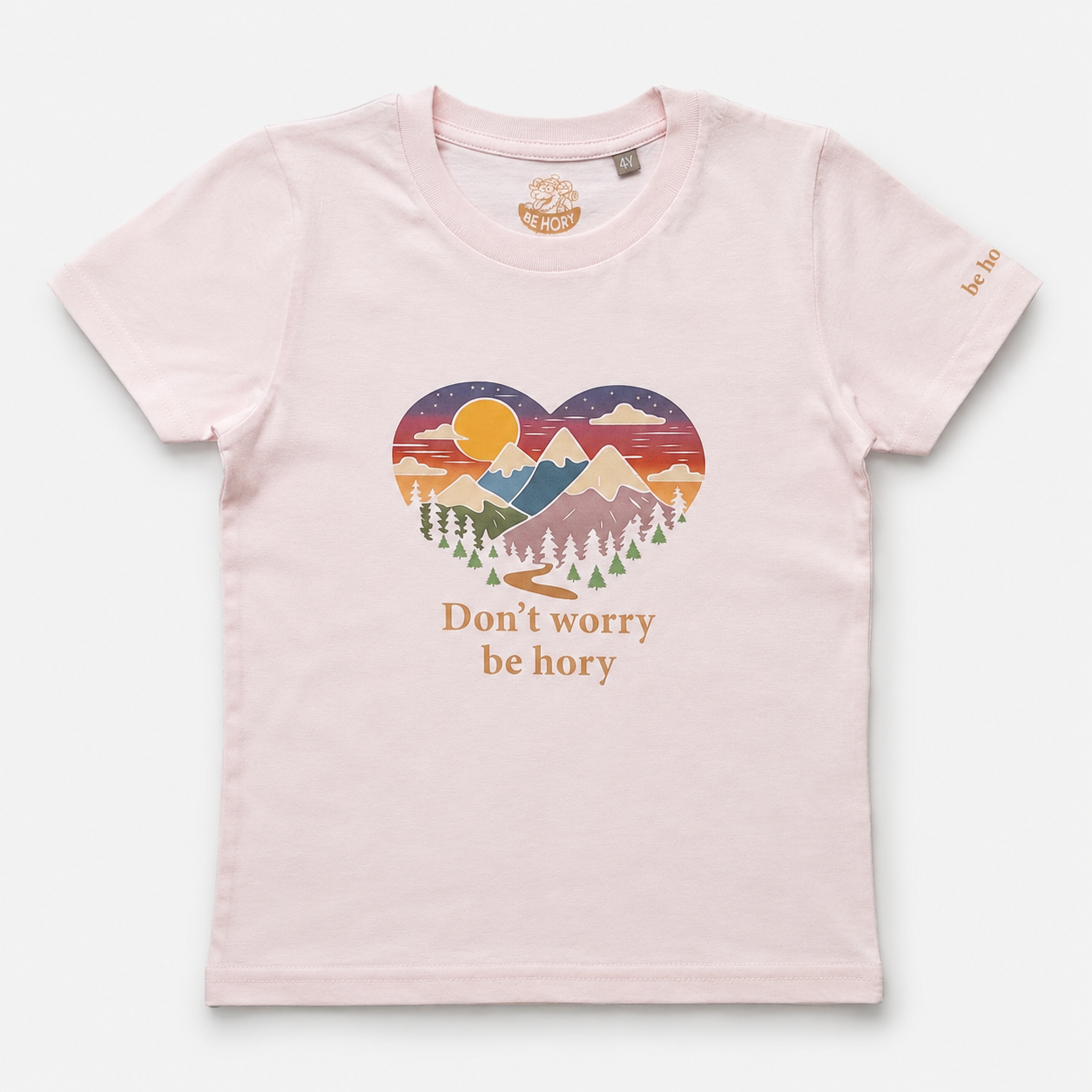 Srdce - Don't worry be hory - Dětské tričko z bio bavlny