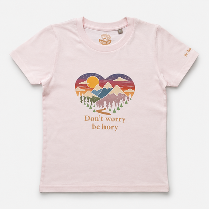 Srdce - Don't worry be hory - Dětské tričko z bio bavlny