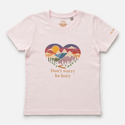 Srdce - Don't worry be hory - Dětské tričko z bio bavlny