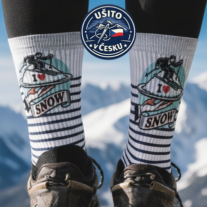Ponožky s merinem I love snow