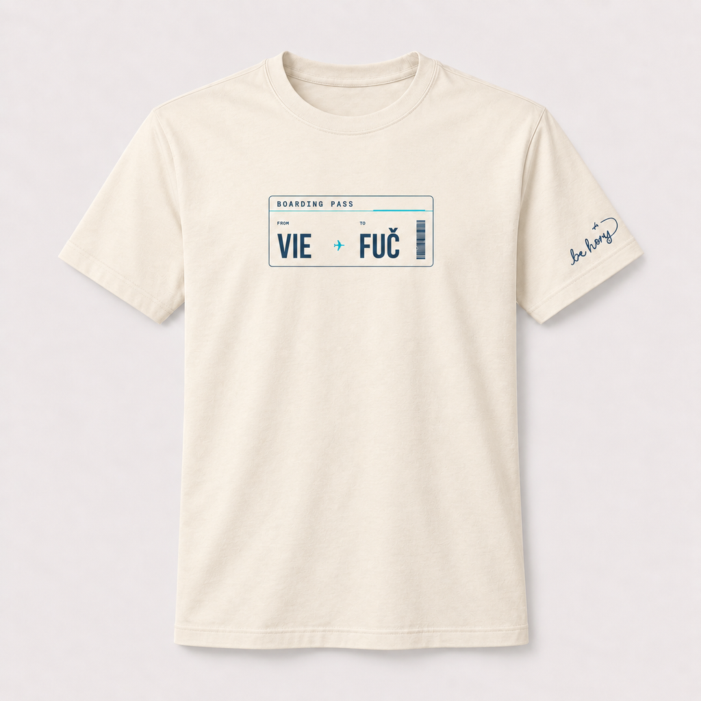 VIE ✈️ FUČ – Pánské cestovatelské tričko