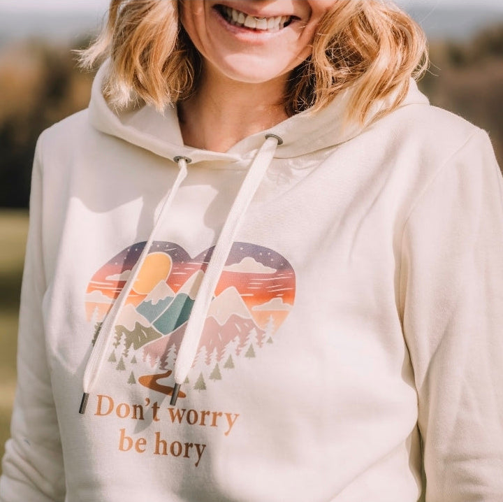 Don't worry be hory® Srdce – Dámská mikina s kapucí